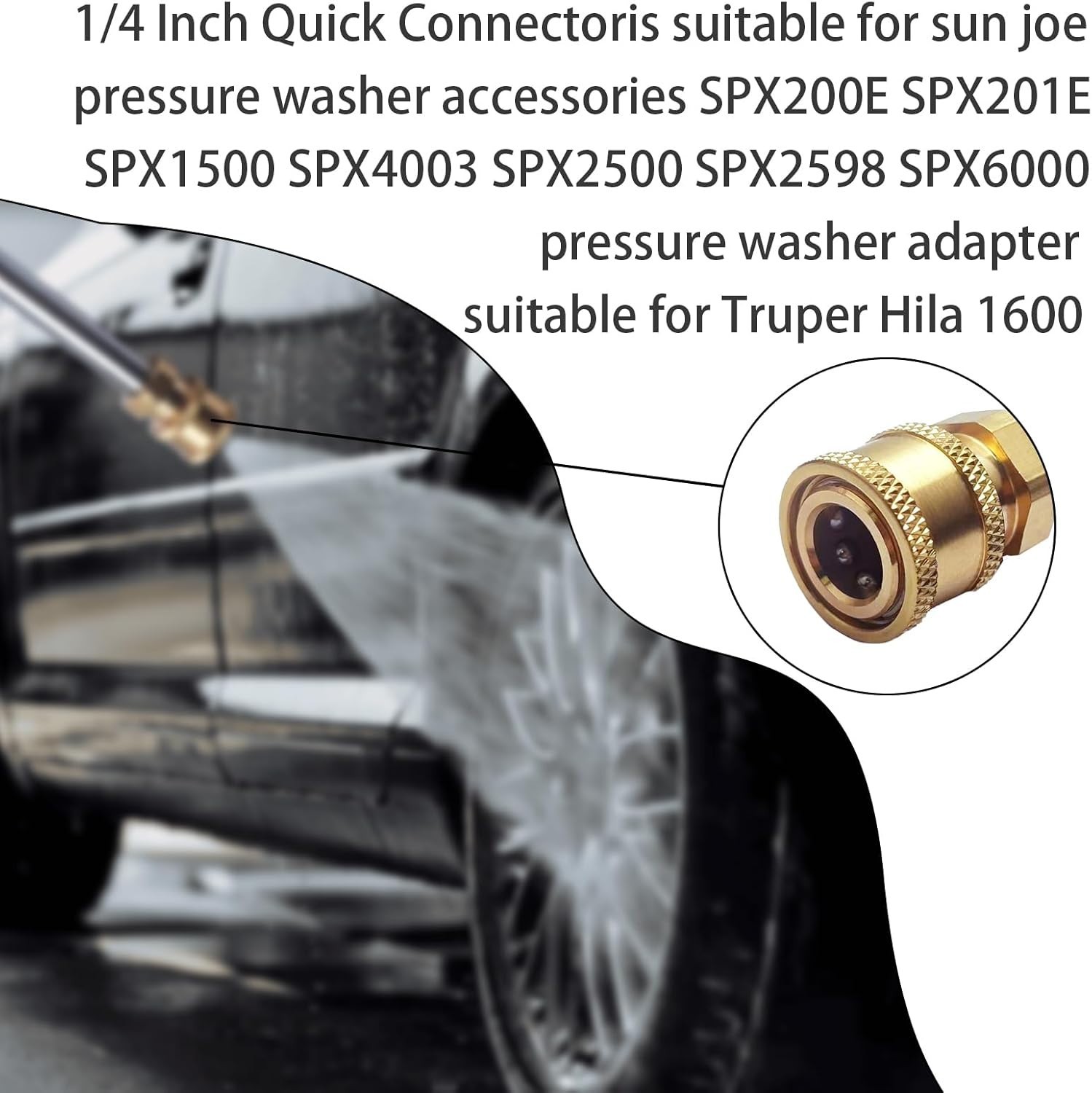 1/4 Inch Quick Connectoris suitable for sun joe pressure washer accessories -... - Image 4