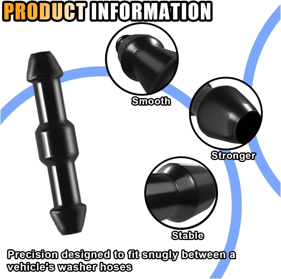 20PCS Windshield Washer Hose Connectors, 2-Way I-Type Hose Replacement Fitting, - Image 3