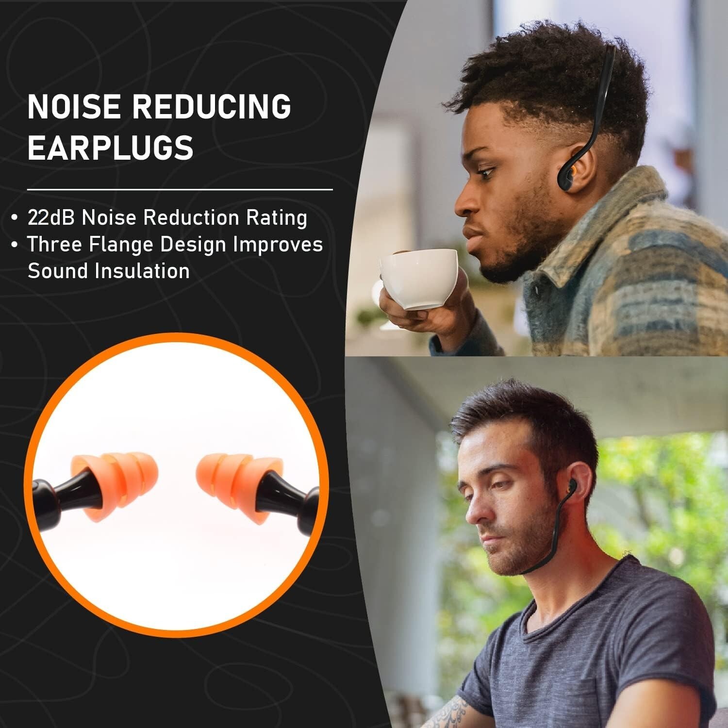 2 Pair Banded Ear Plugs + 10 Pair Replacement Pods Silicone Hearing Protection - Image 2