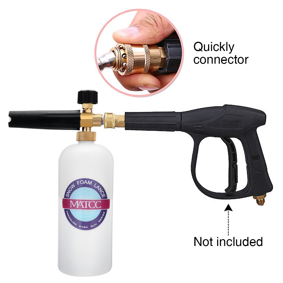 ✅New MATCC Adjustable Foam Cannon 33 fl oz 1 Liter Bottle Snow Foam Lance - Image 5