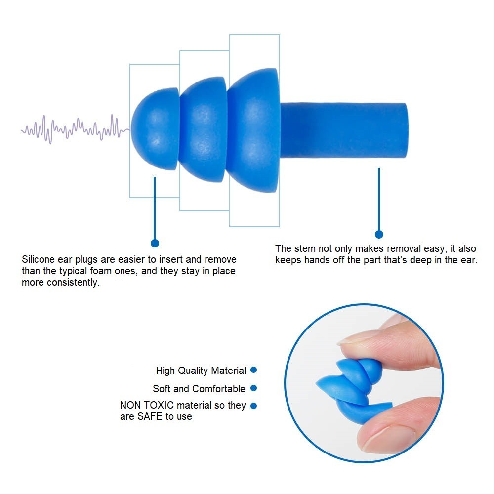 100 Pair Silicone Ear Plugs Sleep Hearing Protection Shooting Noise Cancelling - Image 4