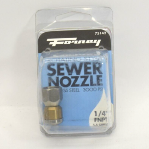 Forney 75142 Pressure Washer Accessories, Sewer Nozzle, Rotating 1/4-Inch Female