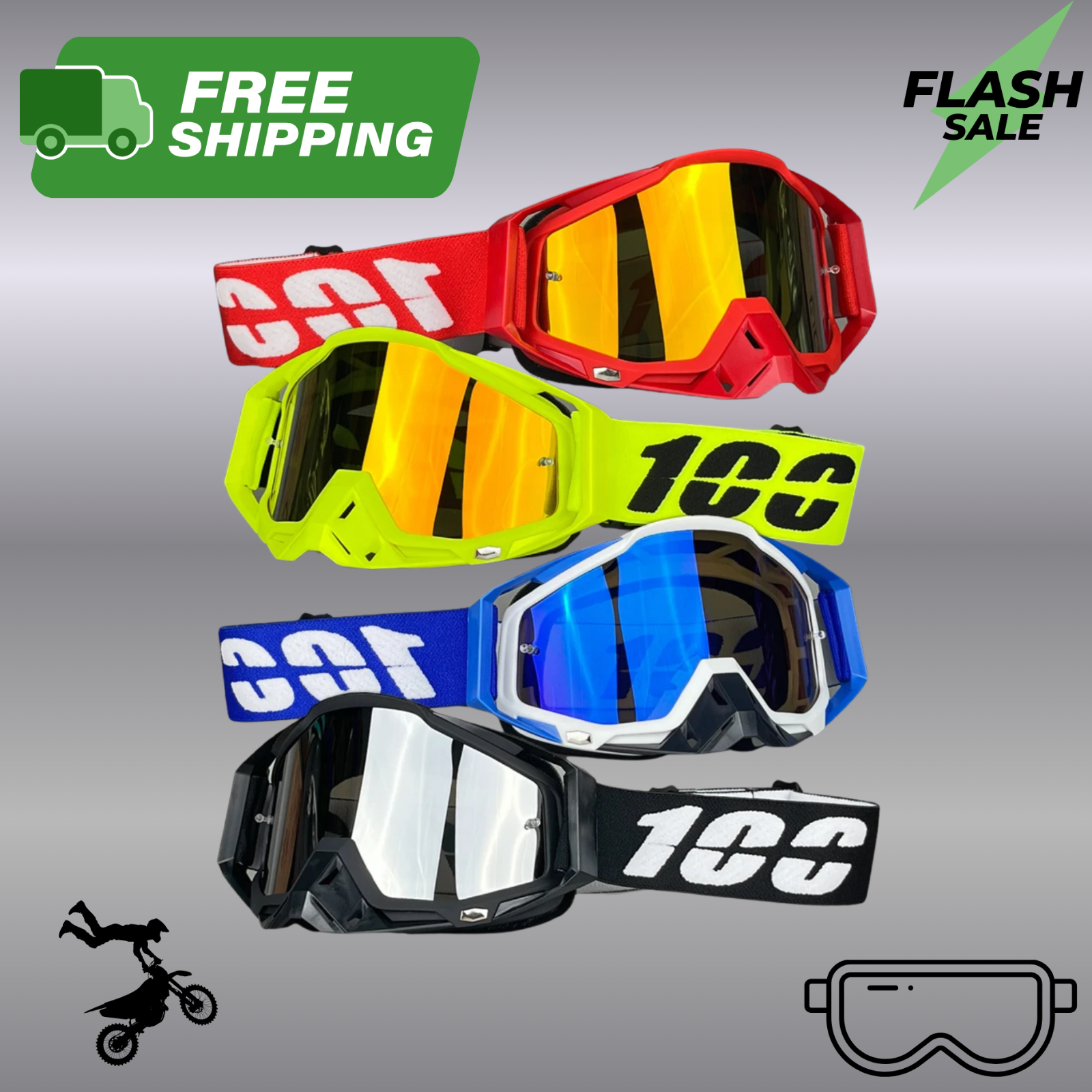 Hot Motorcycle Goggles for Men MX Racing Dirt Bike ATV Ski Eye Protection Gift