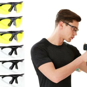 CLEAR SAFETY GLASSES Z87+ goggles protective eyewear hega amber automotive