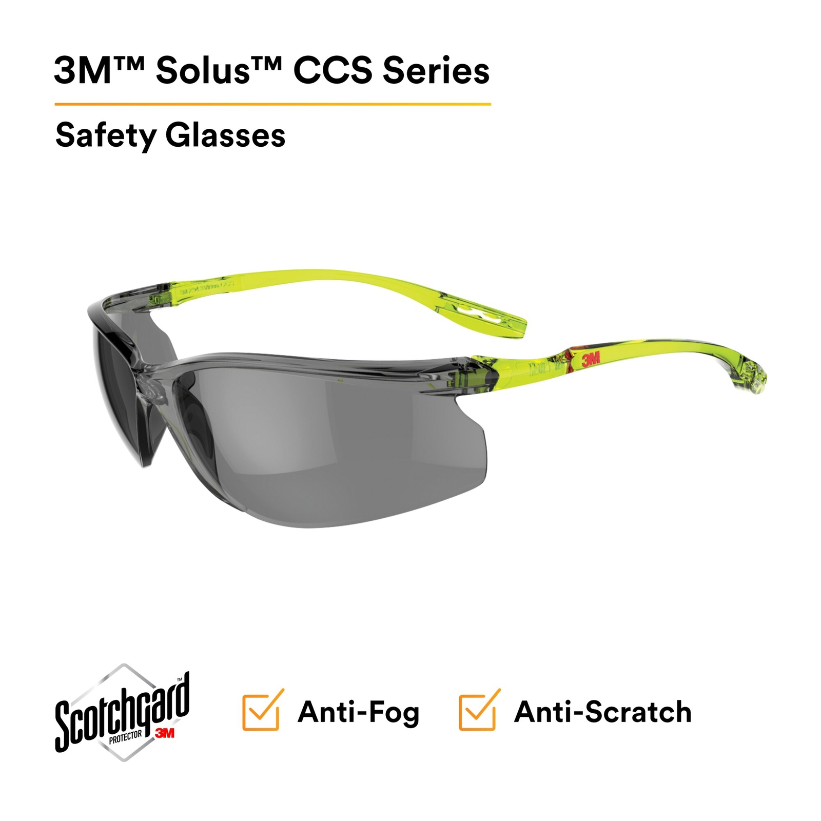 3M Solus CCS Series, SCCS02SGAF-GRN, Scotchgard Anti-Fog Coating - Image 2