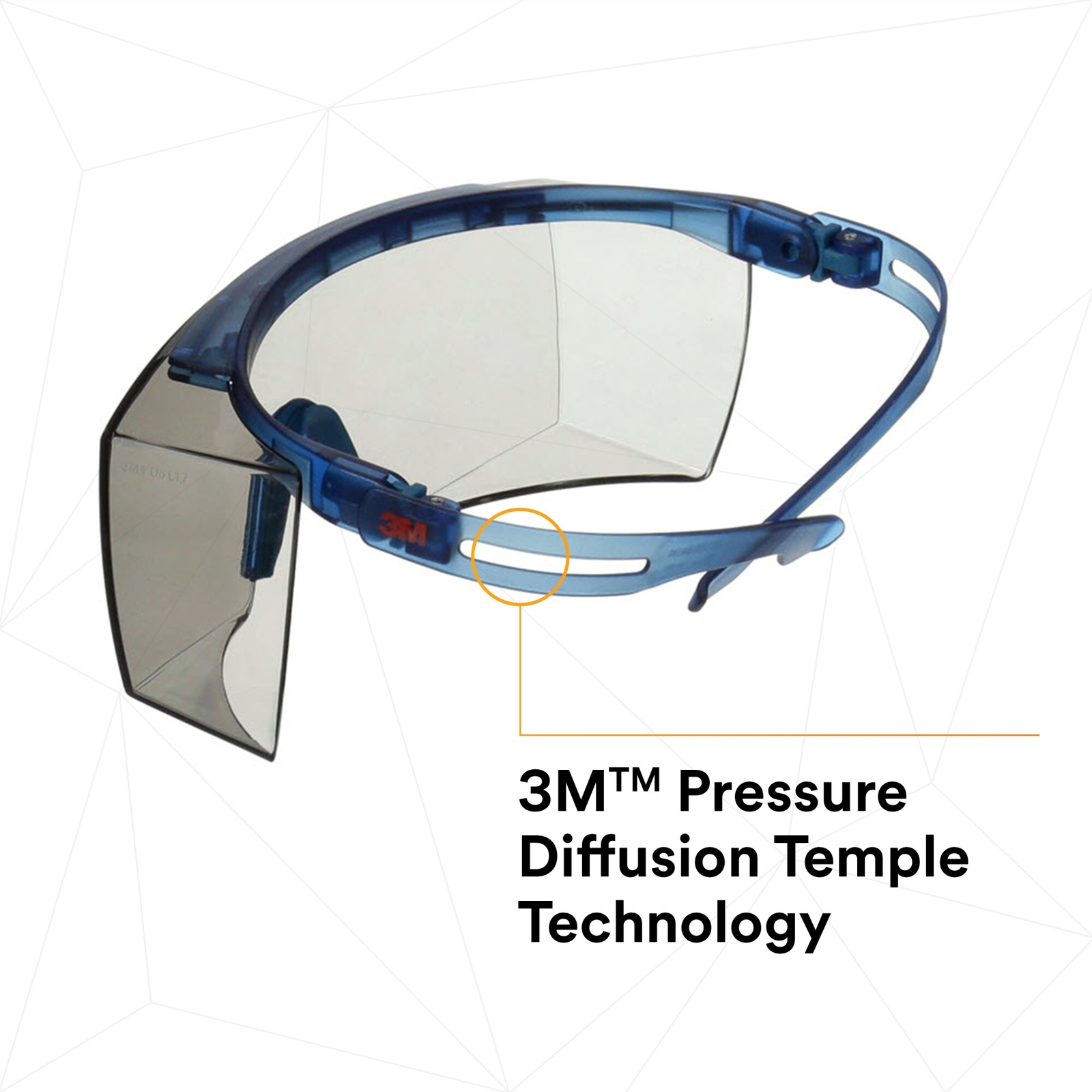 3M SecureFit 3700 Series, SF3707SGAF-BLU, Blue Temple - Image 3