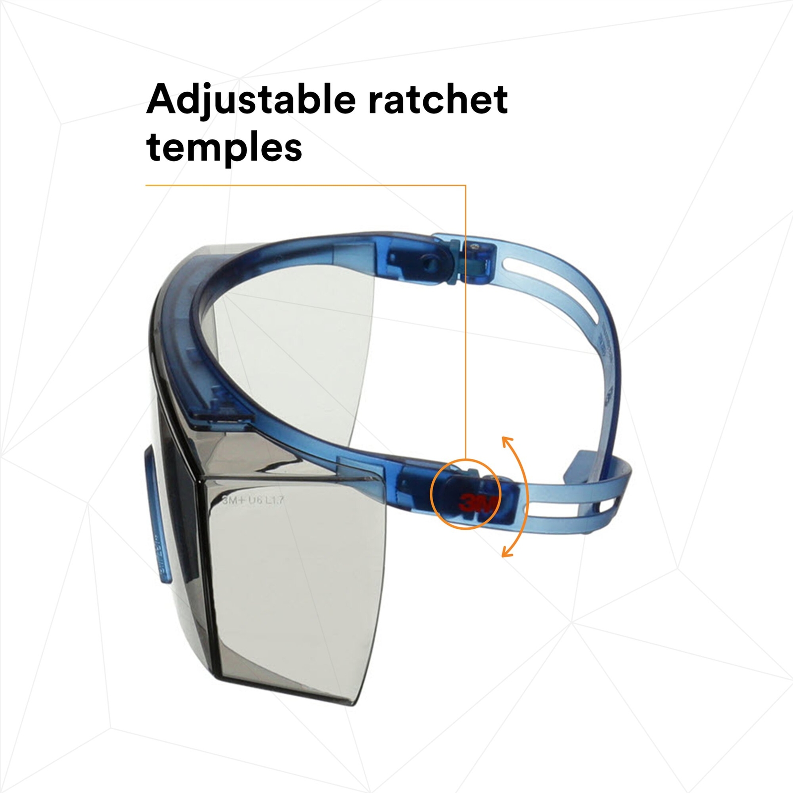 3M SecureFit 3700 Series, SF3707SGAF-BLU, Blue Temple - Image 5
