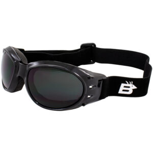 Birdz Eagle Padded Motorcycle Airsoft Goggles Anti-Fog SUPER DARK LENS