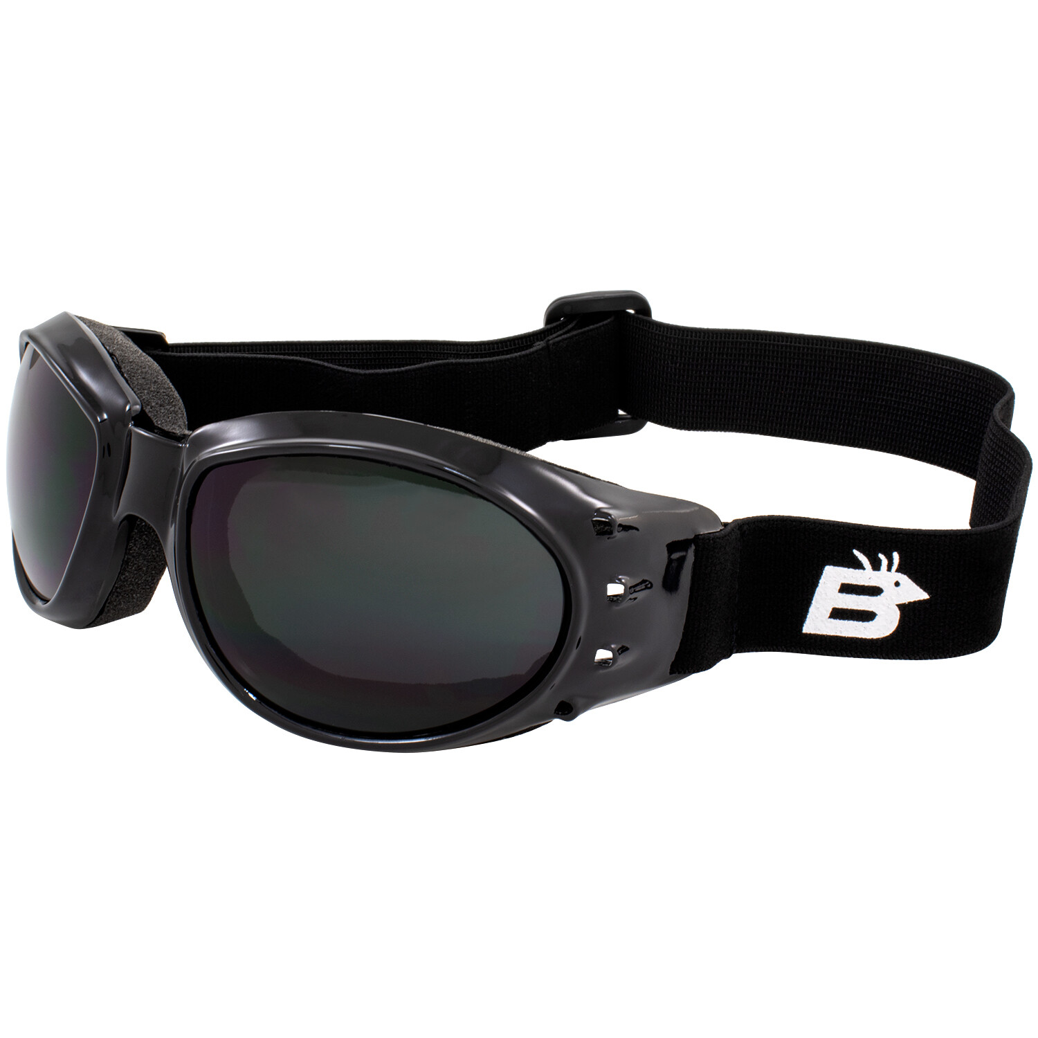 Birdz Eagle Padded Motorcycle Airsoft Goggles Anti-Fog SUPER DARK LENS
