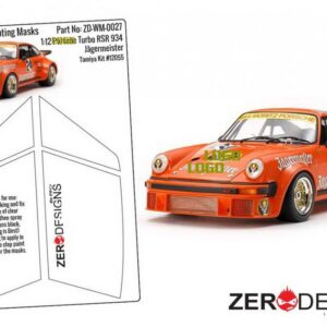 Zero Paints 1/12 Turbo RSR 934 Jagermeister Window Painting Masks for Tamiya