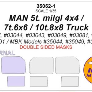 1/35 MAN 5t. /7t milgl / 10t. milgl Truck Masks for Revell (double-side)