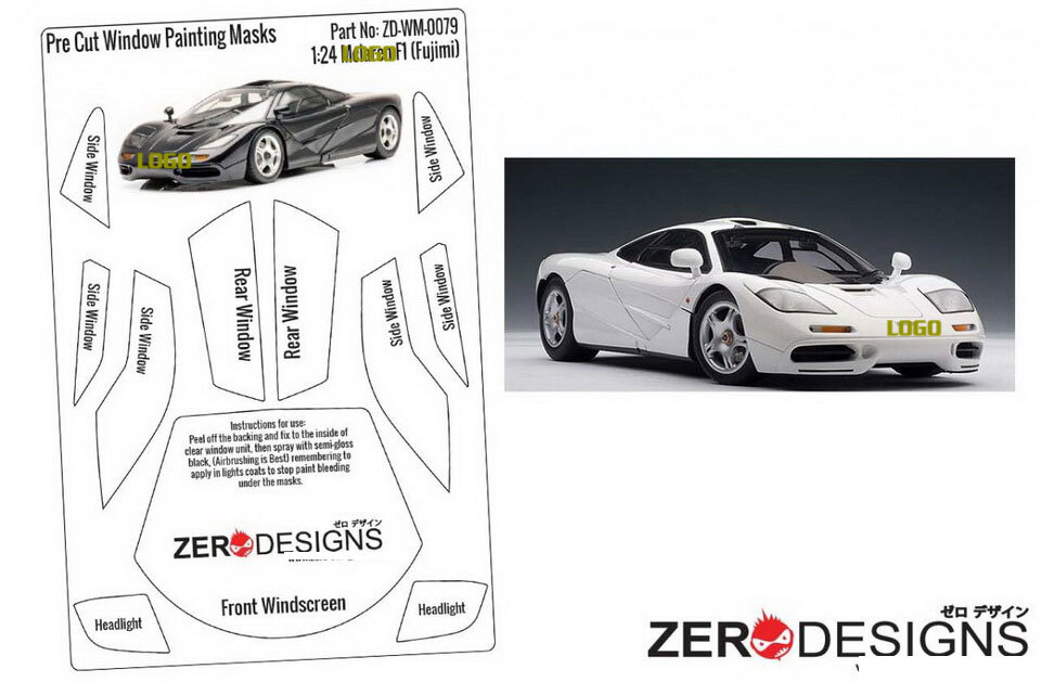 Zero Paints 1/24 F1 Pre Cut Window Painting Masks for Fujimi kits