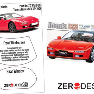 Zero Paints 1/24 NSX Window Pre-Cut Painting Masks for Tamiya kit #24100