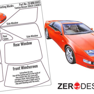 Zero Paints 1/24 300ZX Window Pre-Cut Painting Masks for Tamiya kit #28087