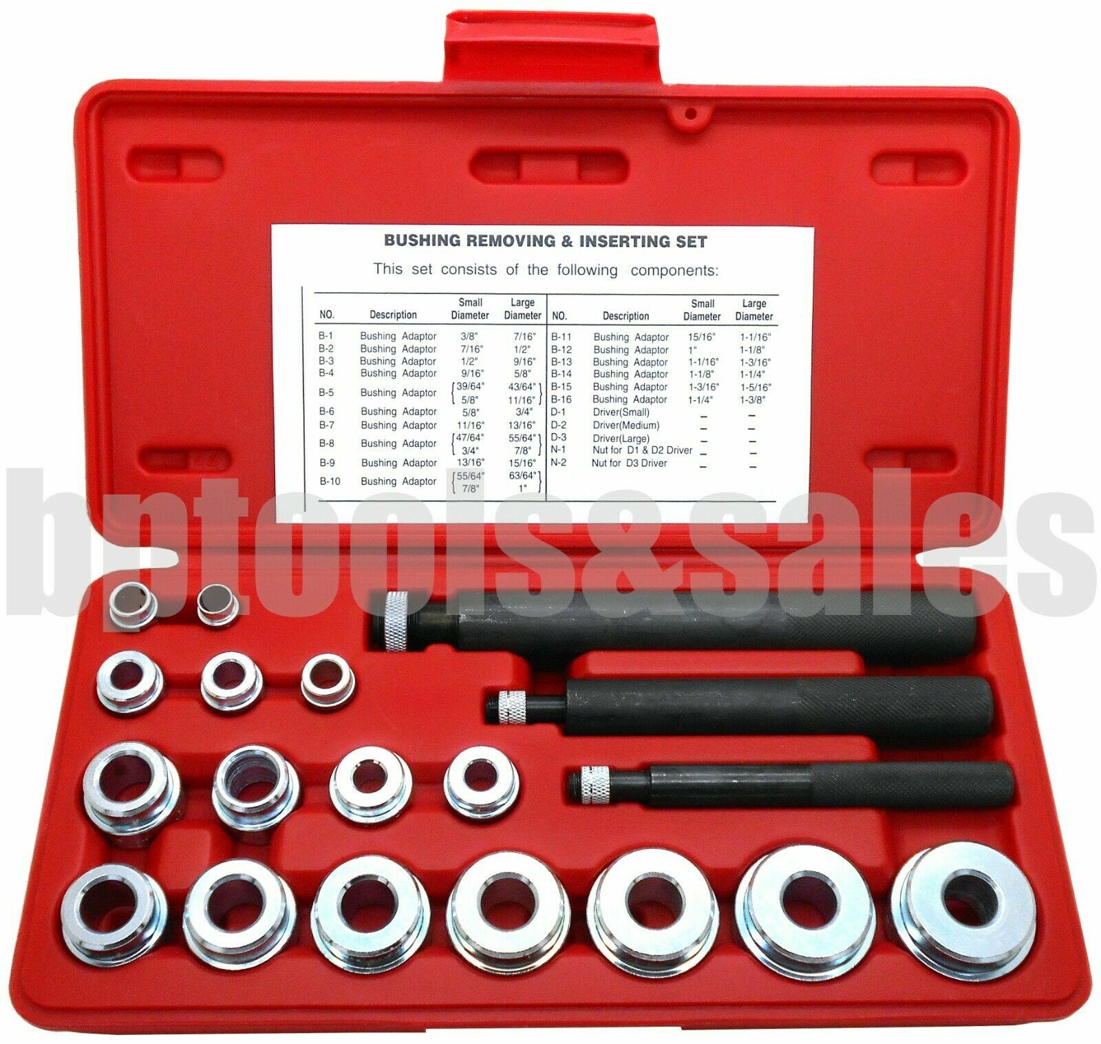 20 Pc Bushing Seal Installer Remover Bearing Race Set Driver Tool Kit Automotive