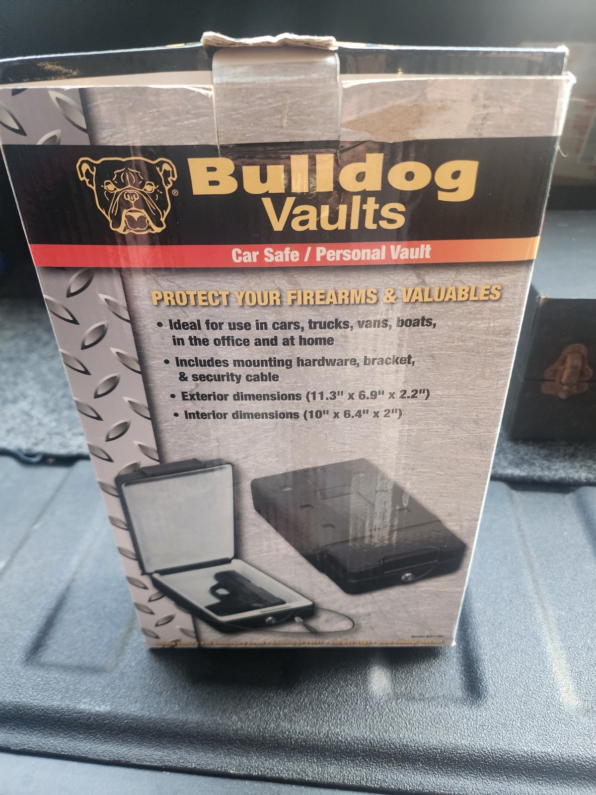 Bulldog Cases Personal Car Safe 11.3" x 6.9" x 2.5" Keyed Lock Black BD1150 - Image 3