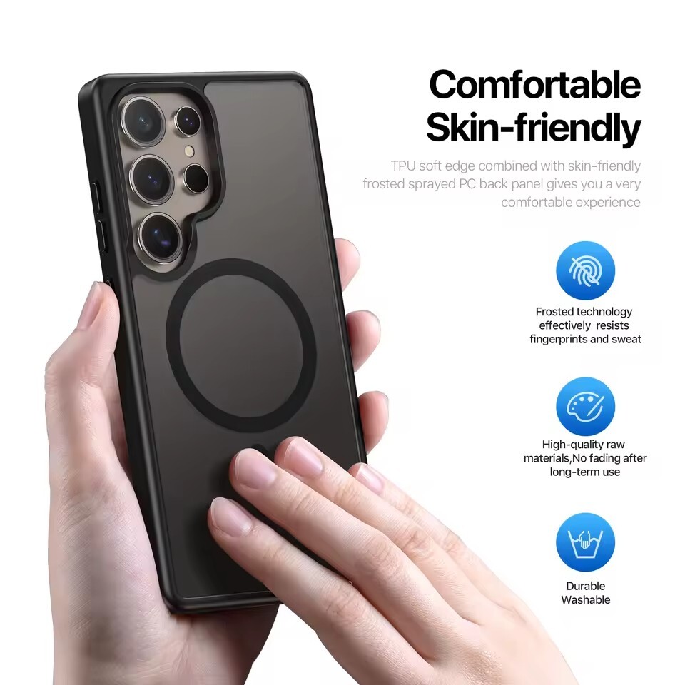 For Samsung Galaxy S25 Ultra S24 S23 S22 Frosted Case Mag Safe Shockproof Cover - Image 2