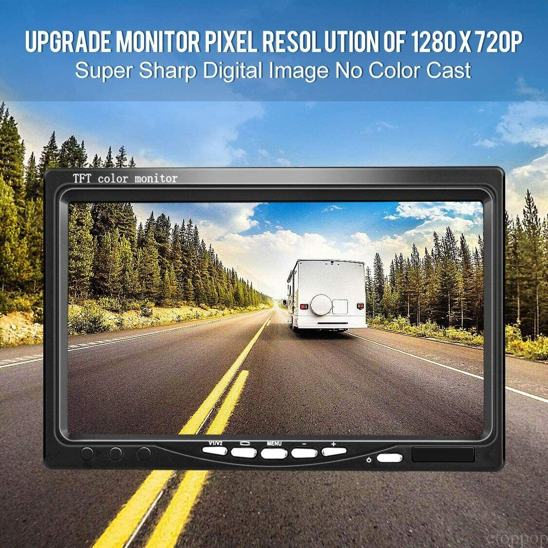 7'' Backup Camera and Monitor Kit System Back Parking Night Vision For Truck RV - Image 4