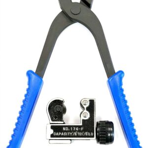 Automotive Brake Line Pliers for 3/16" & 1/4" Tubing, includes a tube cutter
