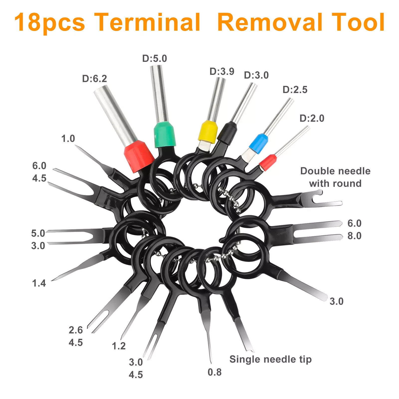 Kit de 739 piezas de pasadores de conector eléctrico automotriz herramienta de extracción de terminales sellos de cable- - Image 4