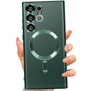 For Samsung Galaxy S25 S24 S23 S22 Ultra Plating Clear Magnetic Mag Safe Case