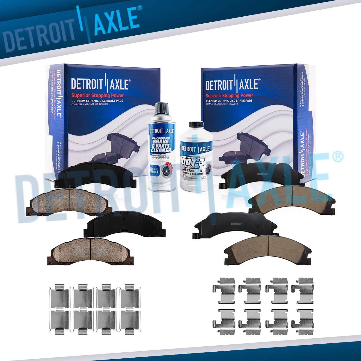 6pc Front & Rear Ceramic Brake Pads for Ford E-150 E-250 E-350 E-450 Super Duty