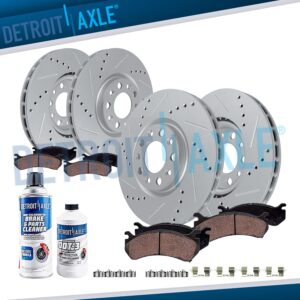 10pc Front Rear Drilled Brake Rotors Brake Pads Kit for 2020-2023 Jeep Gladiator