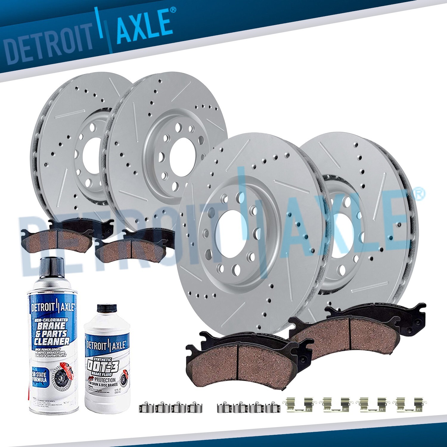 10pc Front Rear Drilled Brake Rotors Brake Pads Kit for 2020-2023 Jeep Gladiator