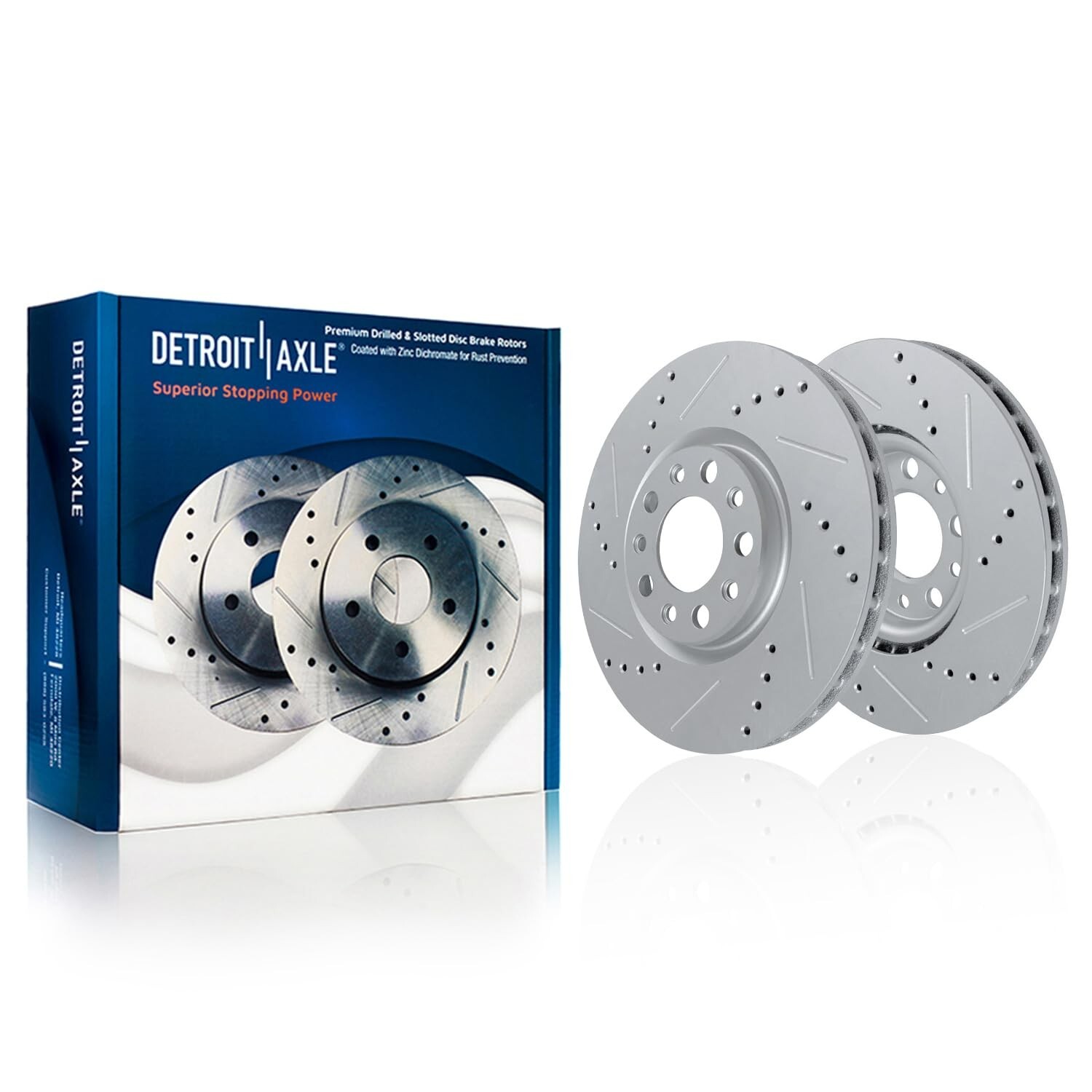 10pc Front Rear Drilled Brake Rotors Brake Pads Kit for 2020-2023 Jeep Gladiator - Image 3