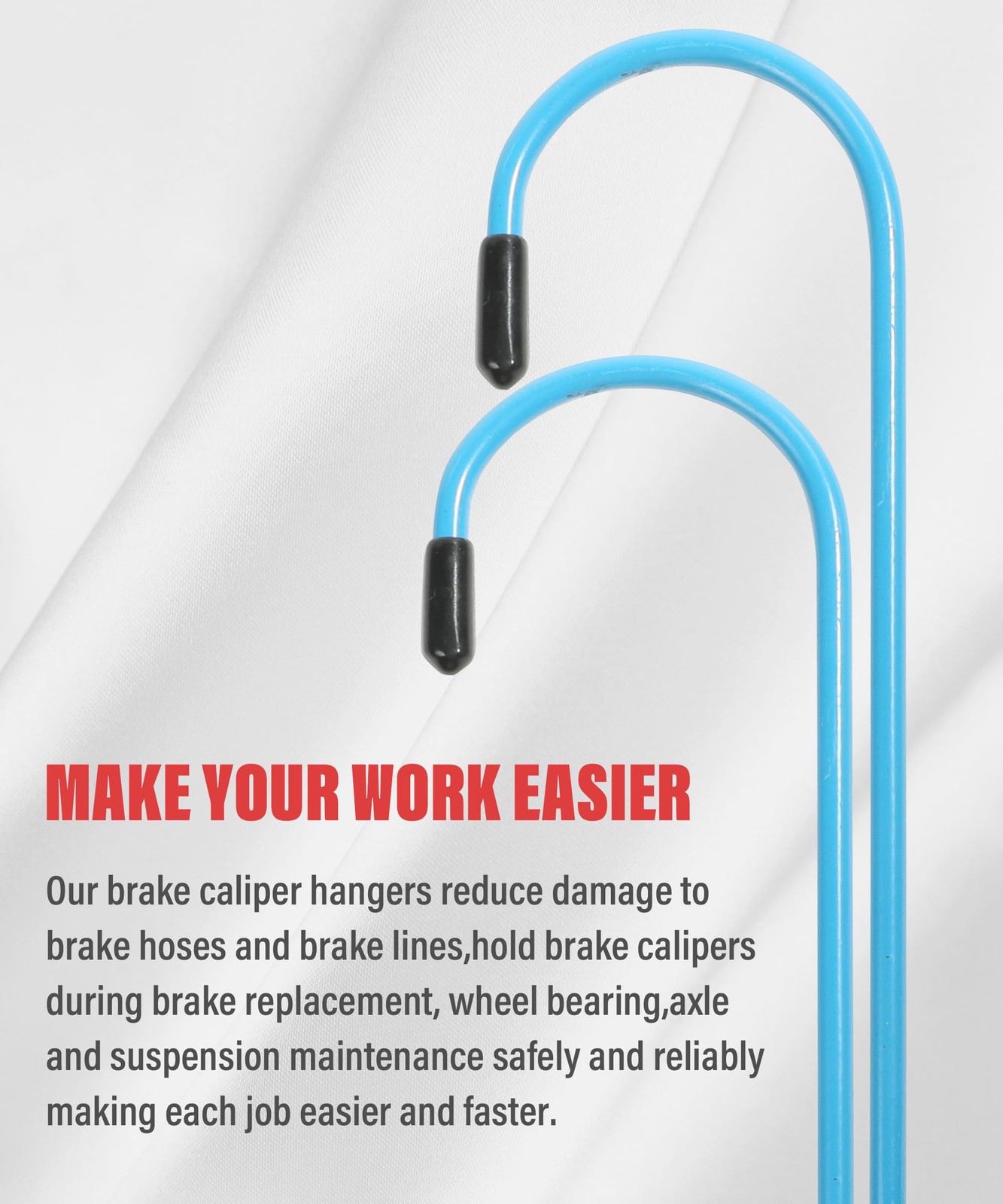 4 Pcs Brake Caliper Hanger Hooks with Rubber Tips Automotive Tool for Braking - Image 4