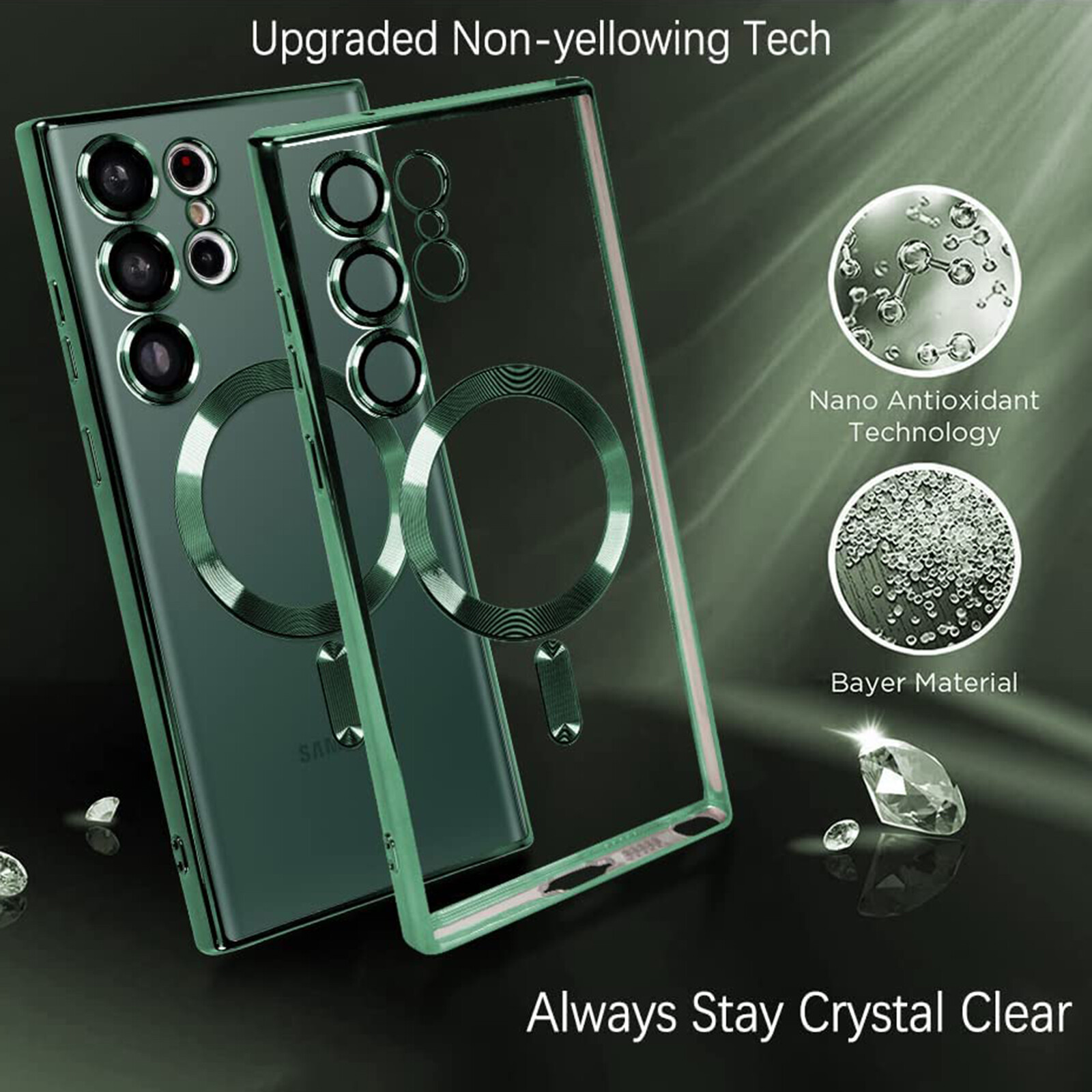 For Samsung Galaxy S25 S24 S23 S22 Ultra Plating Clear Magnetic Mag Safe Case - Image 4