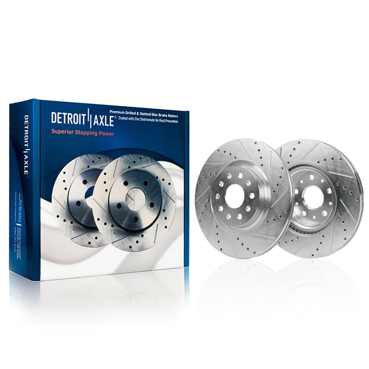 8pc Front Rear Drilled Brake Rotors Brake Pads for 2016 - 2019 Chevrolet Camaro - Image 3
