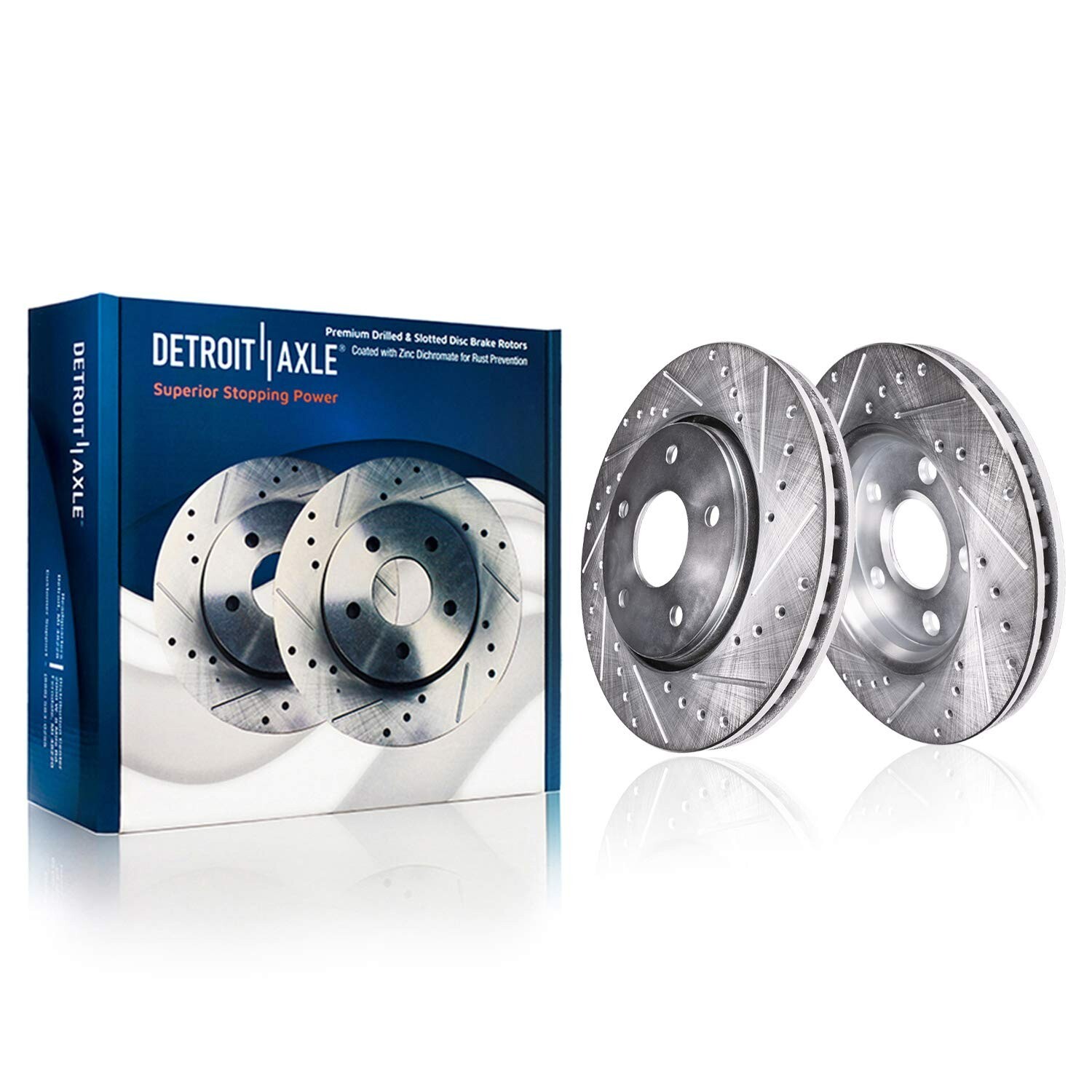 8pc Front Rear Drilled Brake Rotors Brake Pads for 2016 - 2019 Chevrolet Camaro - Image 4
