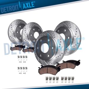 8pc Front Rear Drilled Brake Rotors and Brake Pads Kit for 2019-2022 Ford Ranger