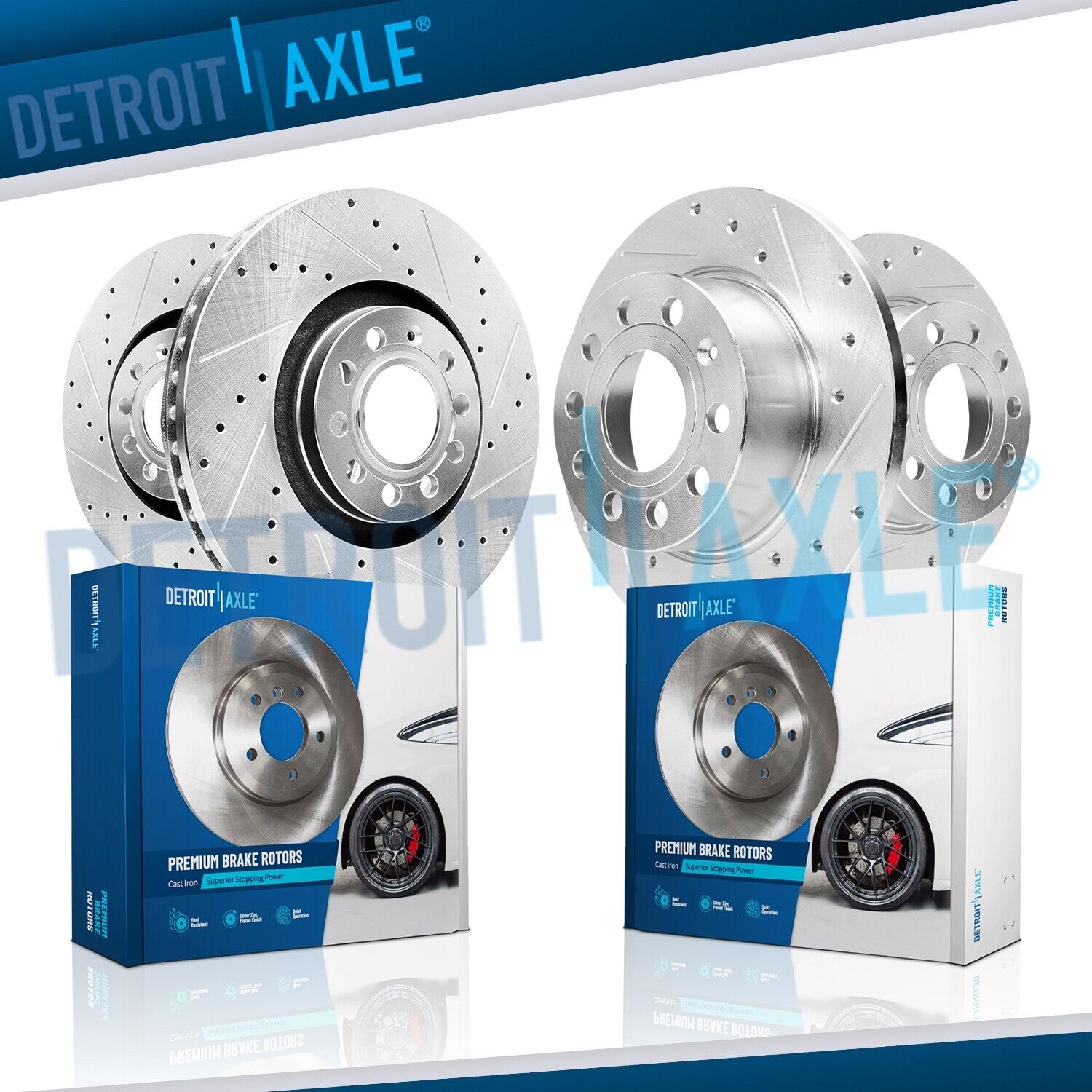 312mm Front & 272mm Rear DRILLED Brake Rotors for Audi A3 Quattro Volkswagen EOS