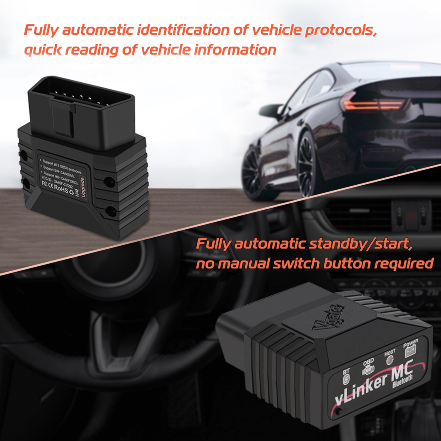 vLinker MC Bluetooth3.0 ELM327 Scanner OBD2 Car Diagnostic Tool Android FORScan - Image 2