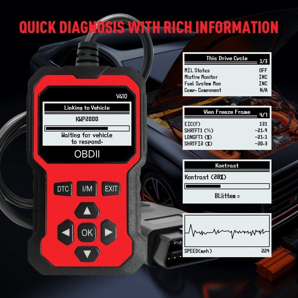 OBD2 Scanner OBD Code Reader Car Check Engine Automotive Fault Diagnostic Tool - Image 4