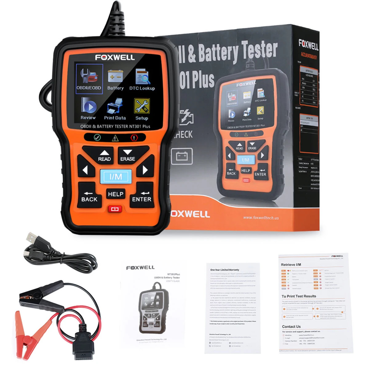 NT301 Plus Car Engine OBD2 Scanner Diagnostic Code Reader Car Battery Tester