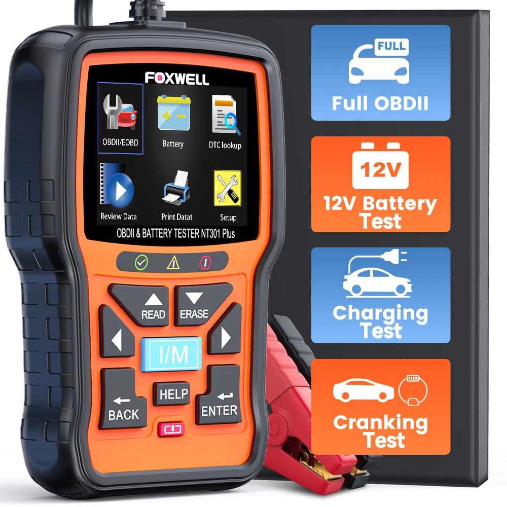 NT301 Plus Car Engine OBD2 Scanner Diagnostic Code Reader Car Battery Tester - Image 2