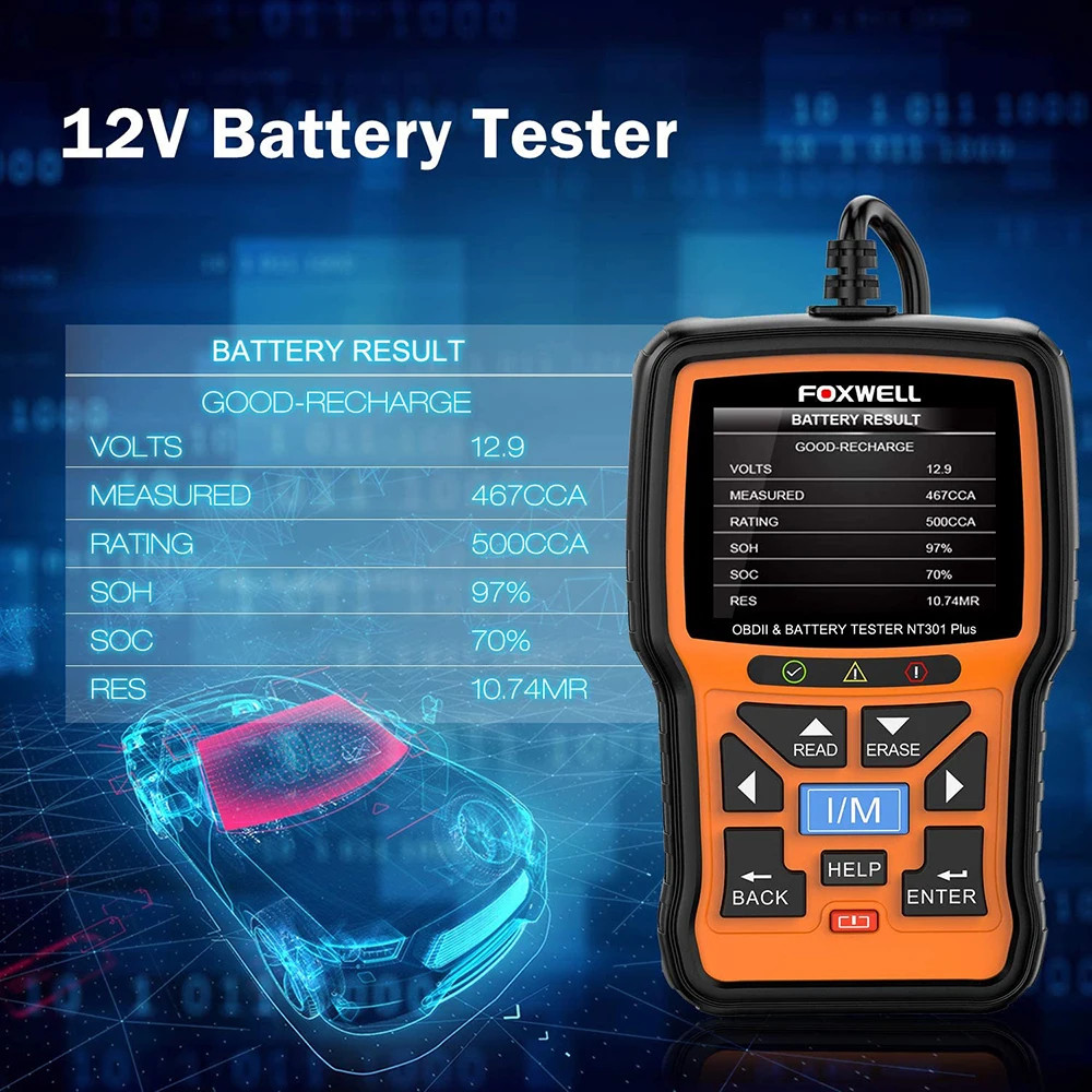 NT301 Plus Car Engine OBD2 Scanner Diagnostic Code Reader Car Battery Tester - Image 4