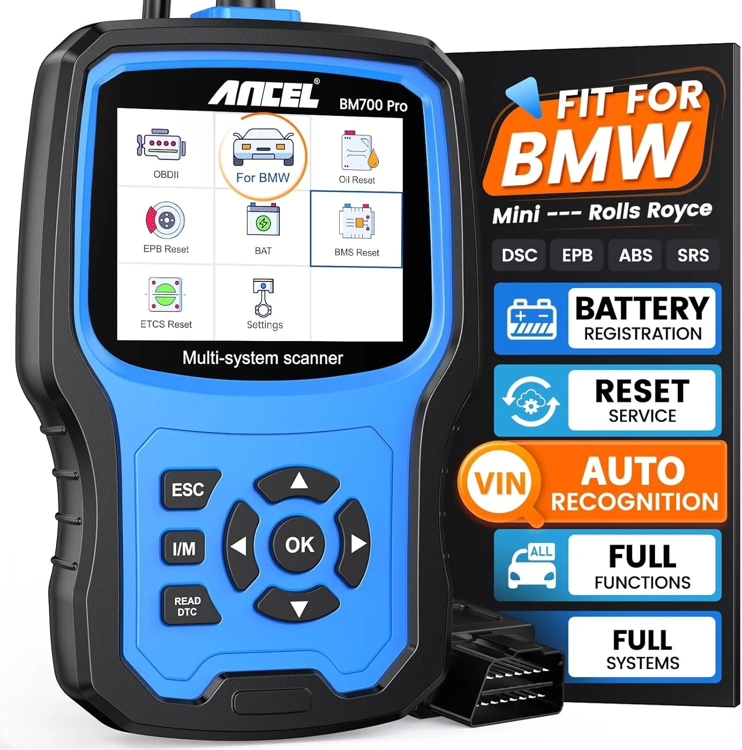 BM700 Pro OBD2 Scanner TPMS Battery Oil Reset OBD2 Automotive Scanner Tools