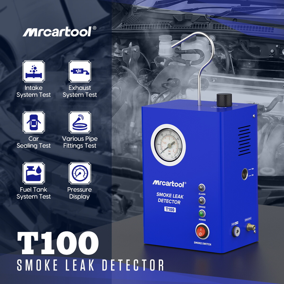Automotive EVAP Smoke Machine Car Pipe Leak Detector Diagnostic Builtin Air Pump - Image 3