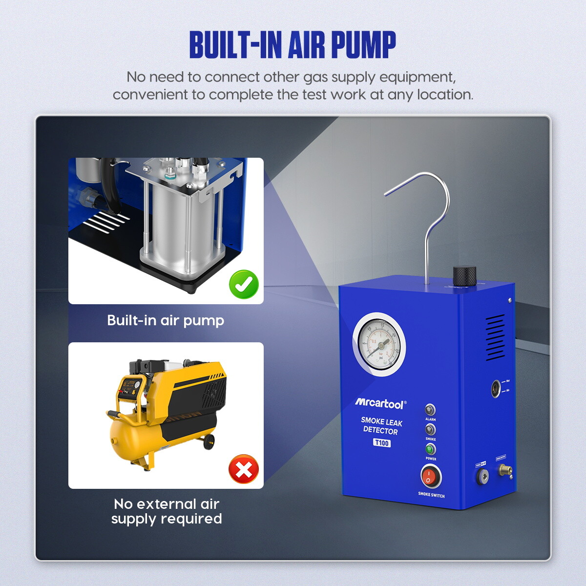 Automotive EVAP Smoke Machine Car Pipe Leak Detector Diagnostic Builtin Air Pump - Image 5