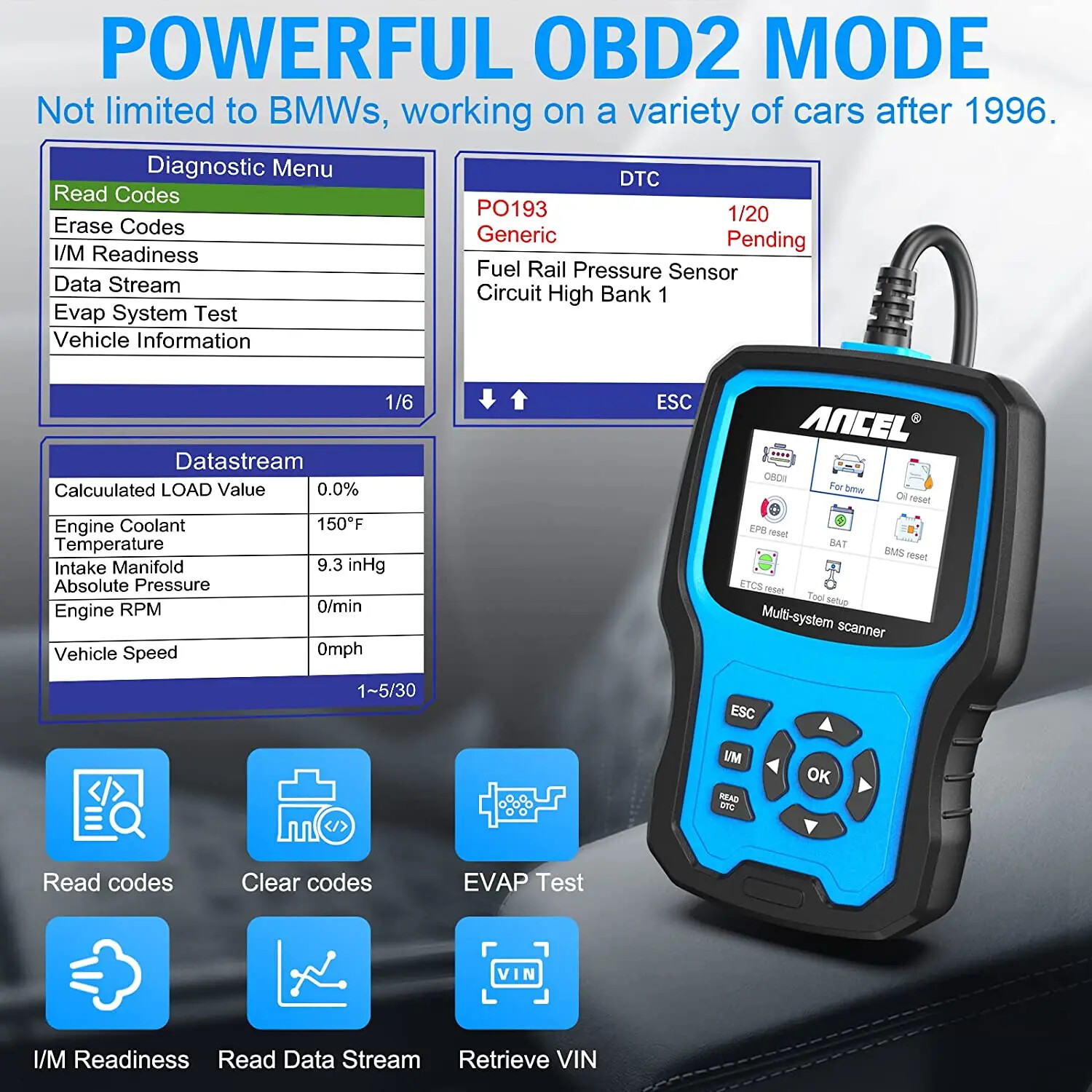 BM700 OBD2 Scanner for MINI EPB TPMS Battery Oil Reset OBD2 Automotive Scanner - Image 4