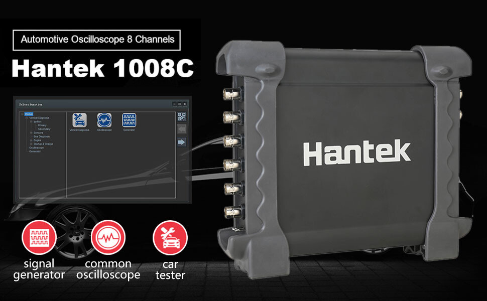 Hantek 1008C Automotive Diagnostic PC USB 2.0 Oscilloscope Program Generator 8CH - Image 3