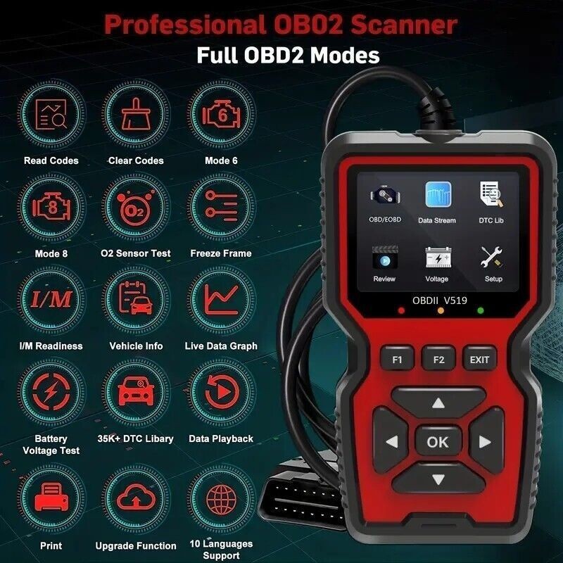 Professional OBD2 Scanner Car Diagnostic Engine Code Reader Scan Tool Automotive