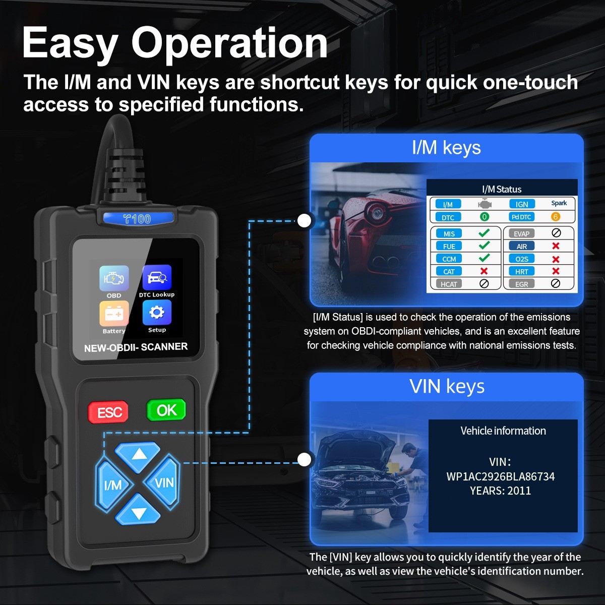 Automotive OBD2 Scanner OBD Code Reader Car Diagnostic Tool Check Engine Fault - Image 4
