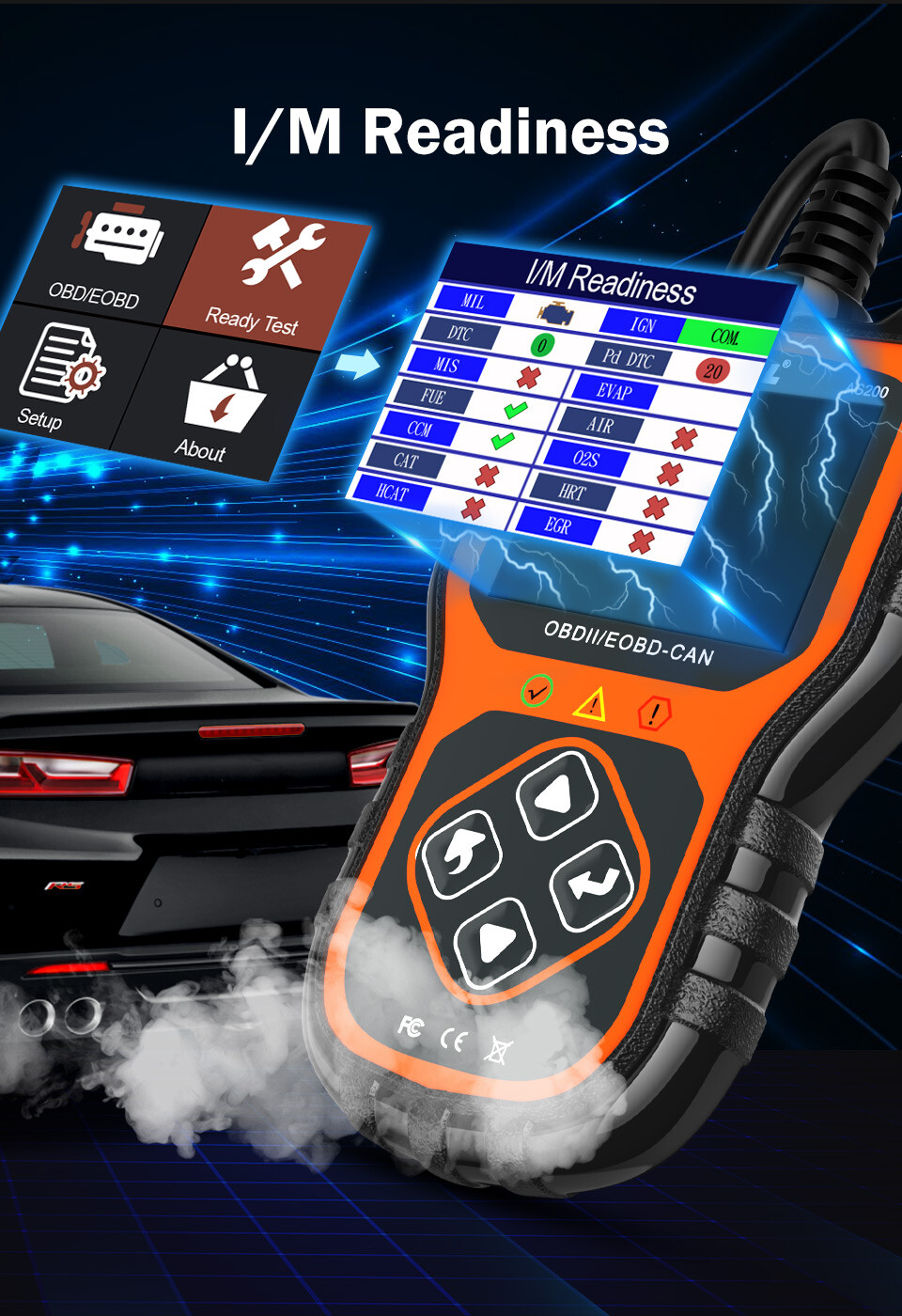 ANCEL AS200 OBD2 Scanner Car Check Engine Fault Code Reader Diagnostic Scan Tool - Image 3