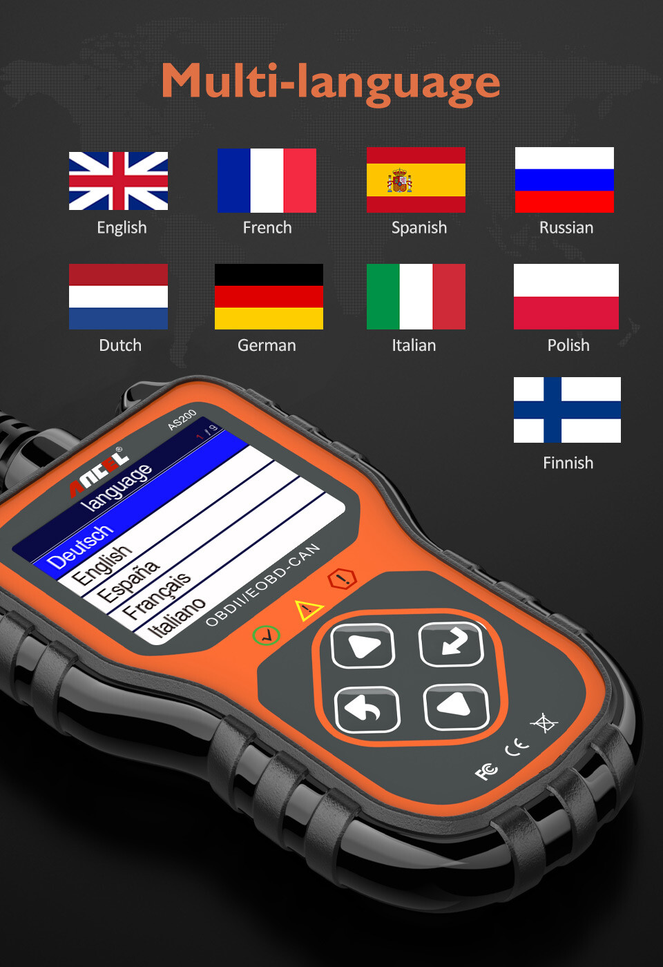 ANCEL AS200 OBD2 Scanner Car Check Engine Fault Code Reader Diagnostic Scan Tool - Image 4