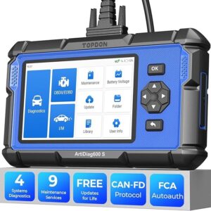 TOPDON ArtiDiag600S OBD2 Scanner – Engine, ABS, SRS, 9 Reset Services